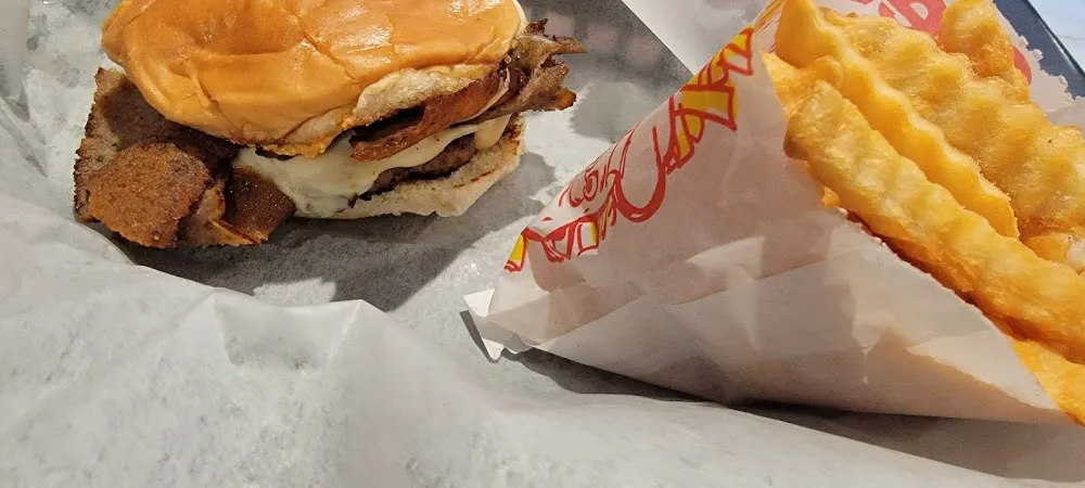 Fiery Gyro Burger and Fries